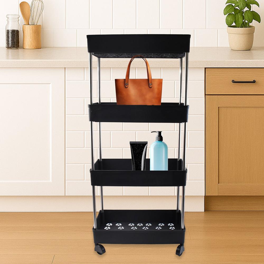 Movable Storage Rack Trolley - Color: Mix