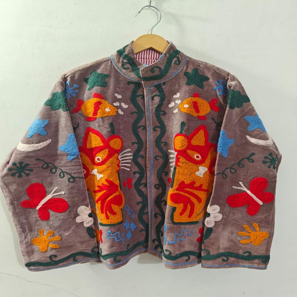 Suzani Embroidered Jacket - Color: Multicolor