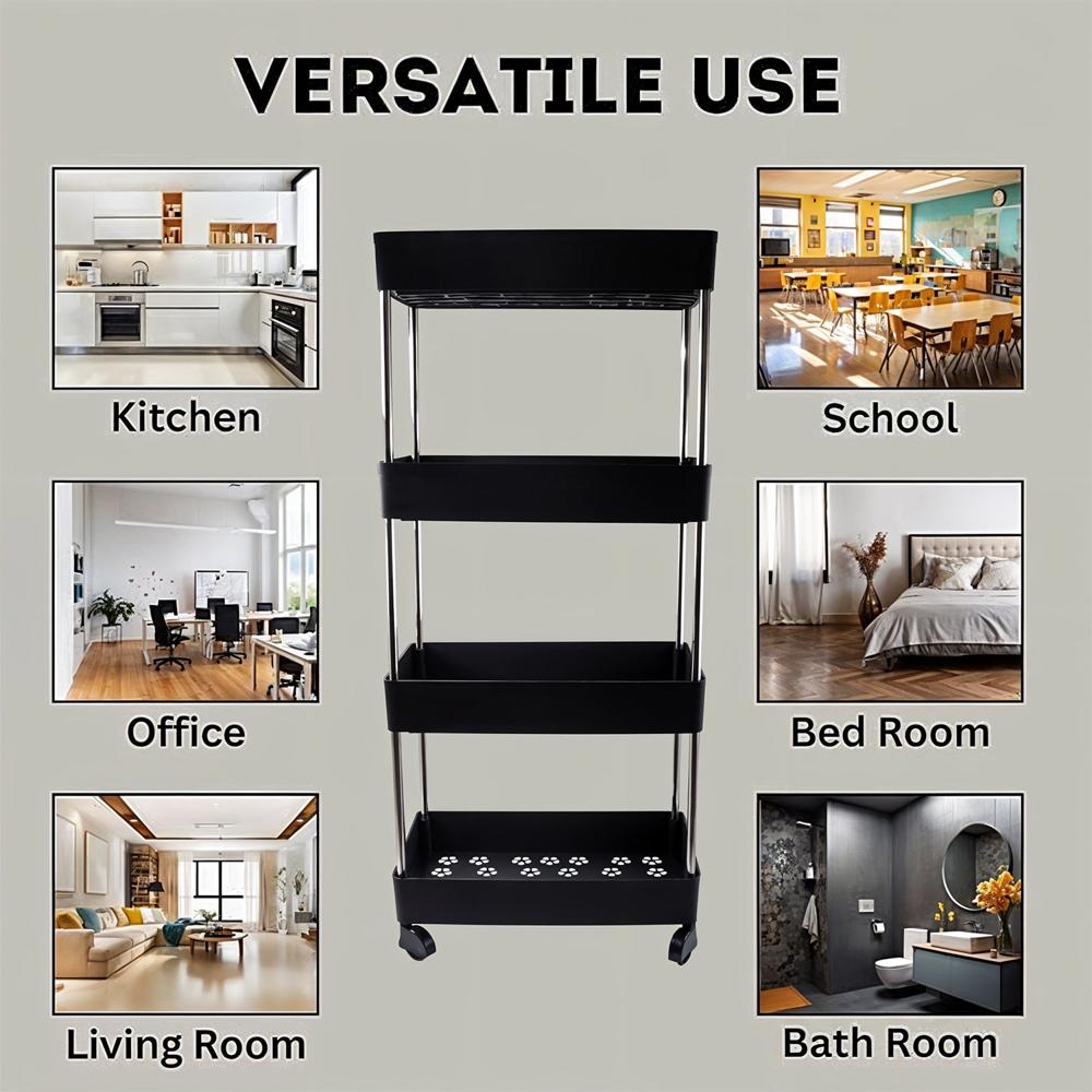 Movable Storage Rack Trolley - Color: Mix