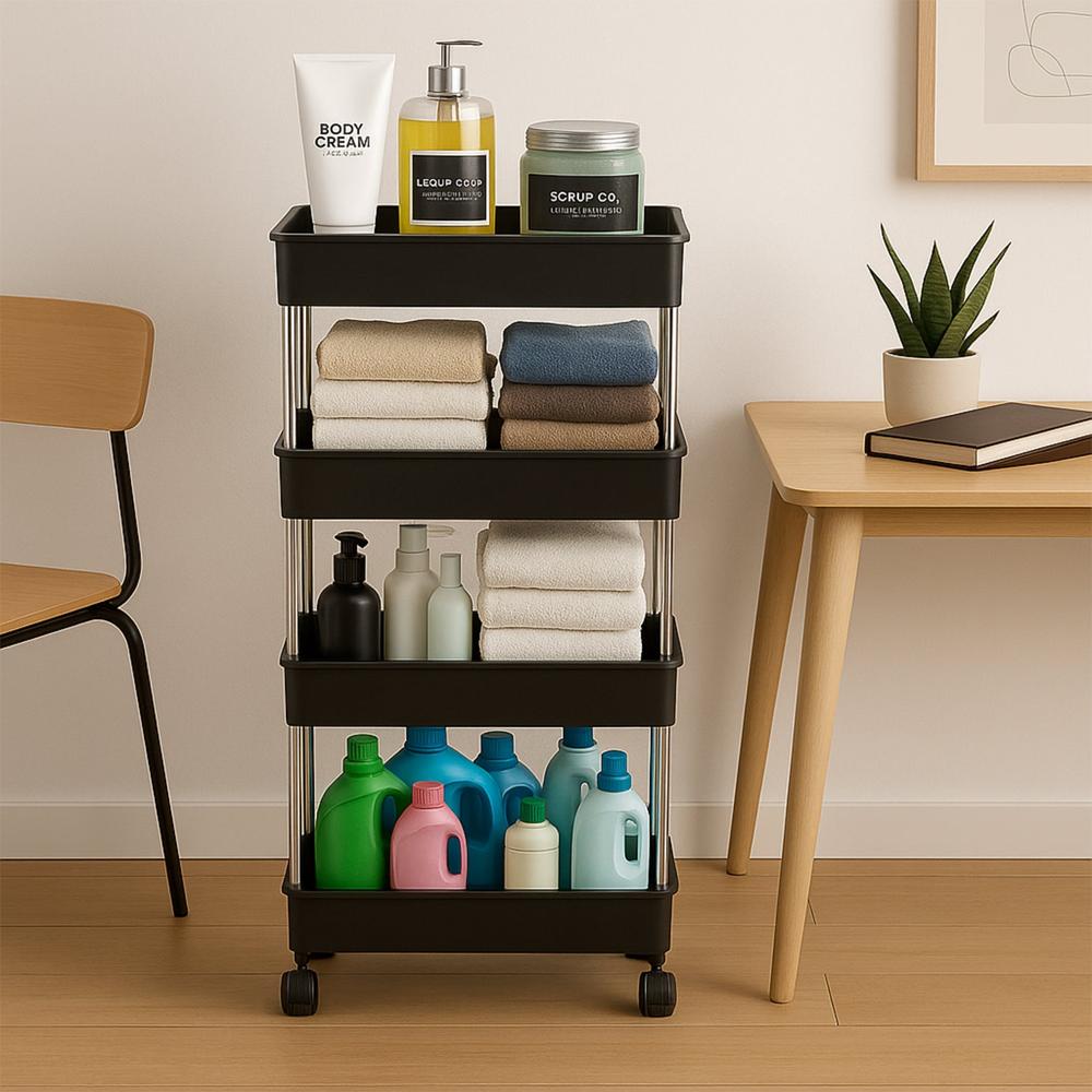Movable Storage Rack Trolley - Color: Mix