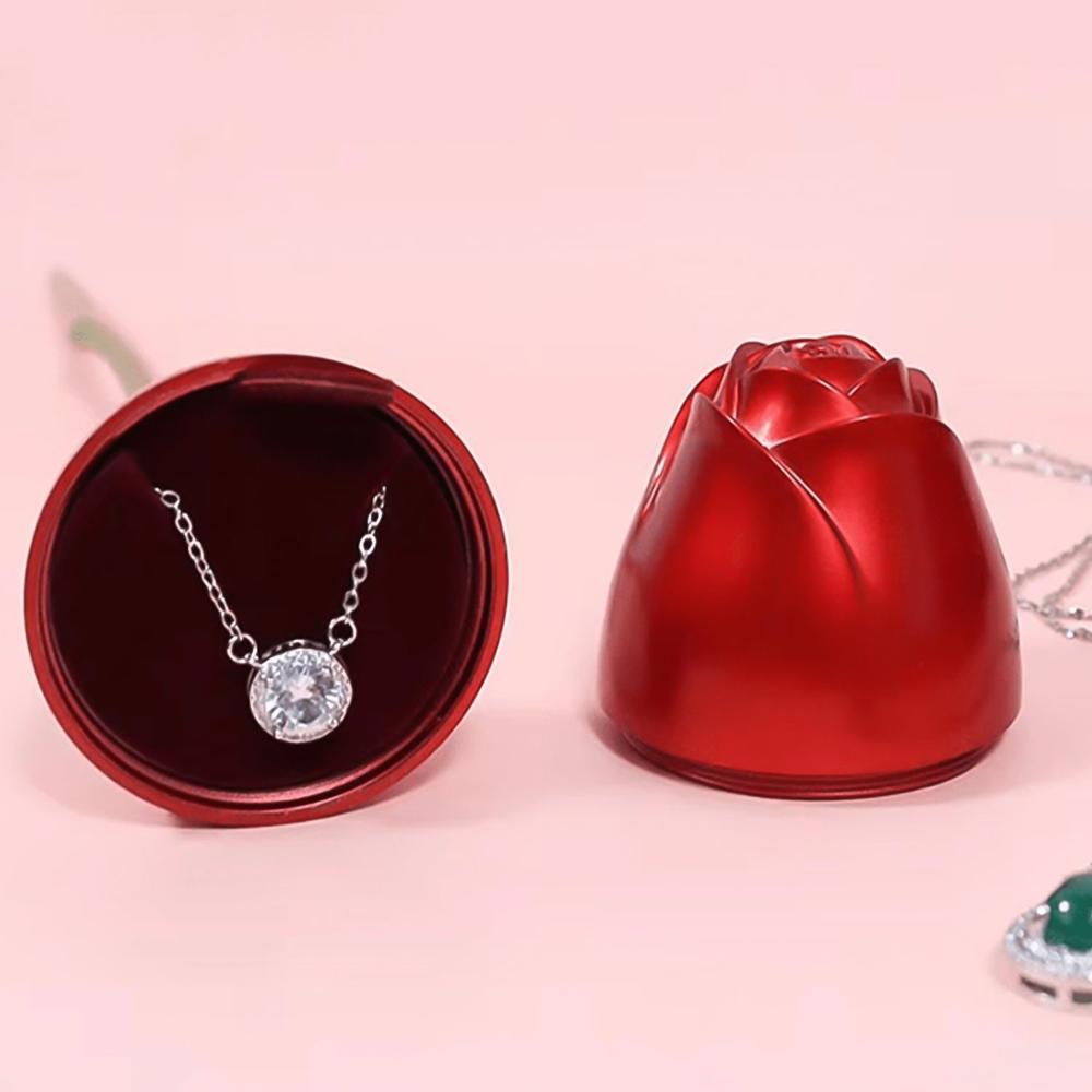 Metal Red Rose Couple Jewelry Box-Fancy Jewelry Box (1 Pc)