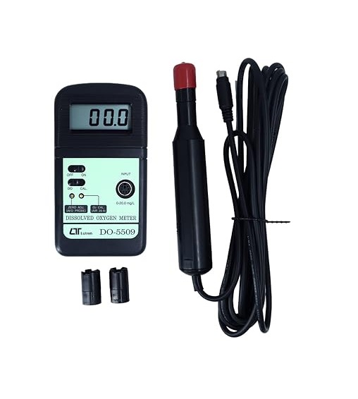 Lutron Dissolved Oxygen Meter Do-5509 - 131x70x25 Mm, Polarographic Probe | Manual Calibration, Auto Temperature Compensation, Portable