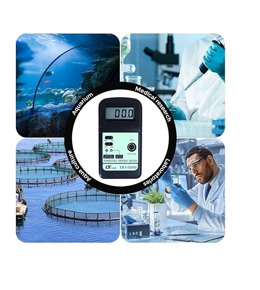 Lutron Dissolved Oxygen Meter Do-5509 - 131x70x25 Mm, Polarographic Probe | Manual Calibration, Auto Temperature Compensation, Portable