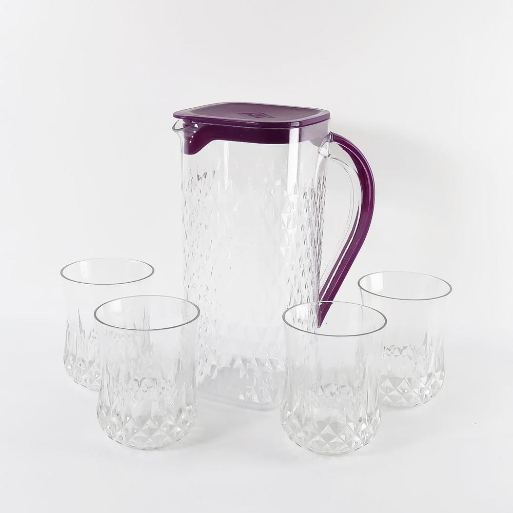 Supermom ROMA Plastic Jug with Glasses Combo Set (5 Pc)