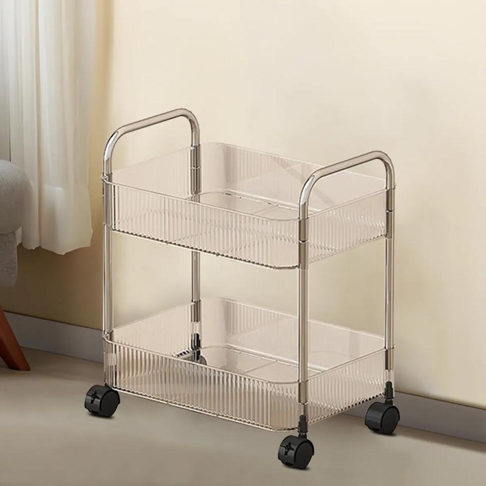 2 Layer Multipurpose Storage Trolley With Wheels (1 Pc) - Application: Home