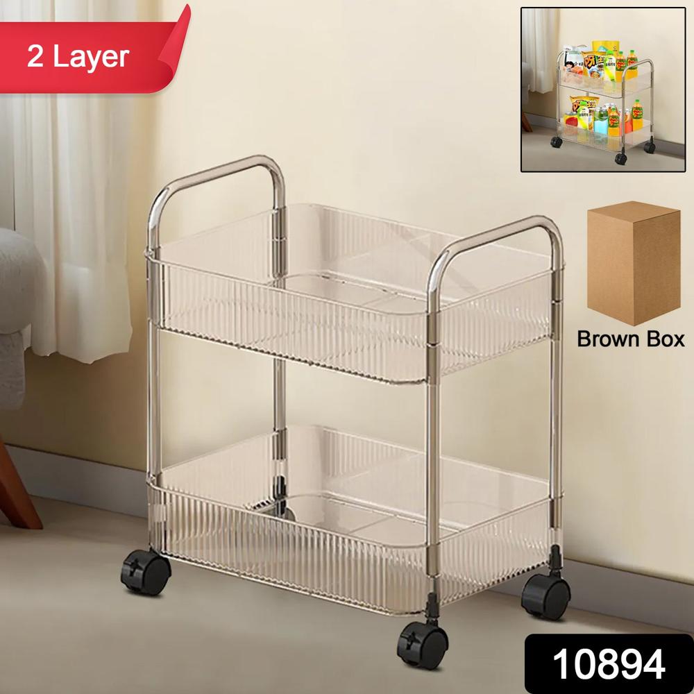 2 Layer Multipurpose Storage Trolley With Wheels (1 Pc) - Application: Home