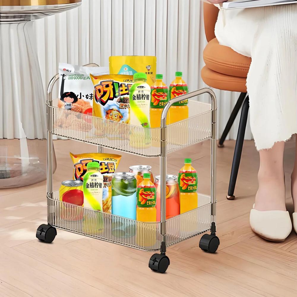 2 Layer Multipurpose Storage Trolley With Wheels (1 Pc) - Application: Home
