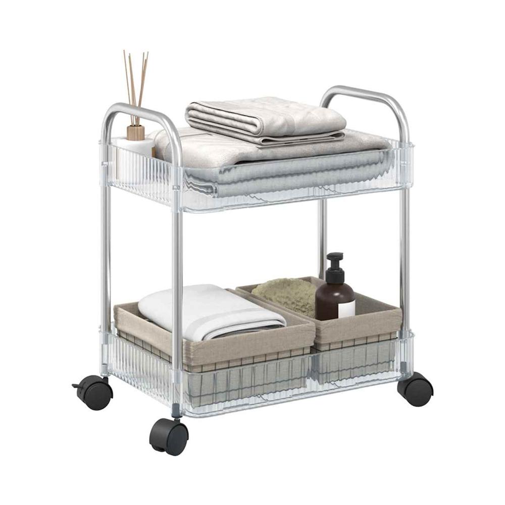 2 Layer Multipurpose Storage Trolley With Wheels (1 Pc) - Application: Home