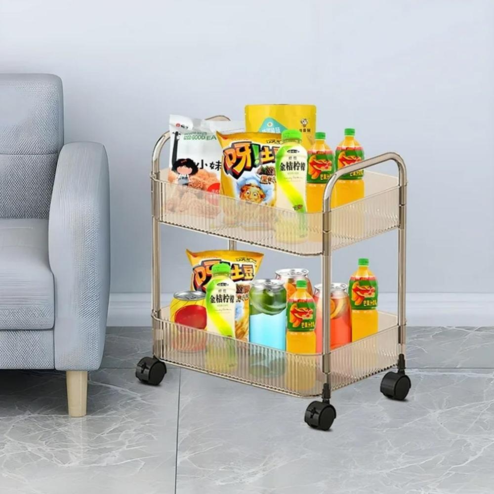 2 Layer Multipurpose Storage Trolley With Wheels (1 Pc) - Application: Home
