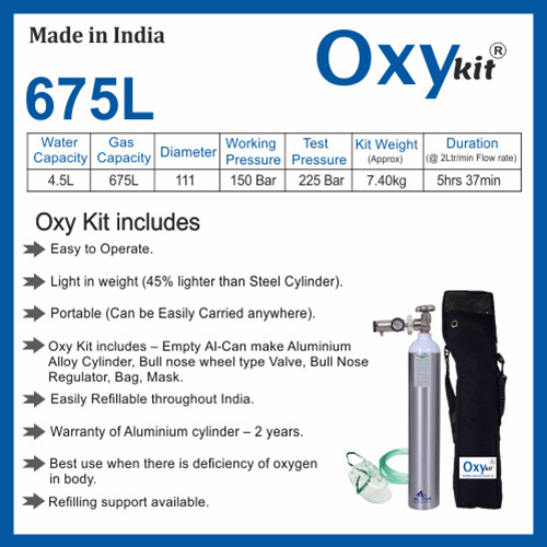 675 Litre Oxygen Cylinder Kit