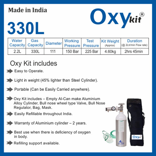 330 Litre Oxygen Cylinder Kit