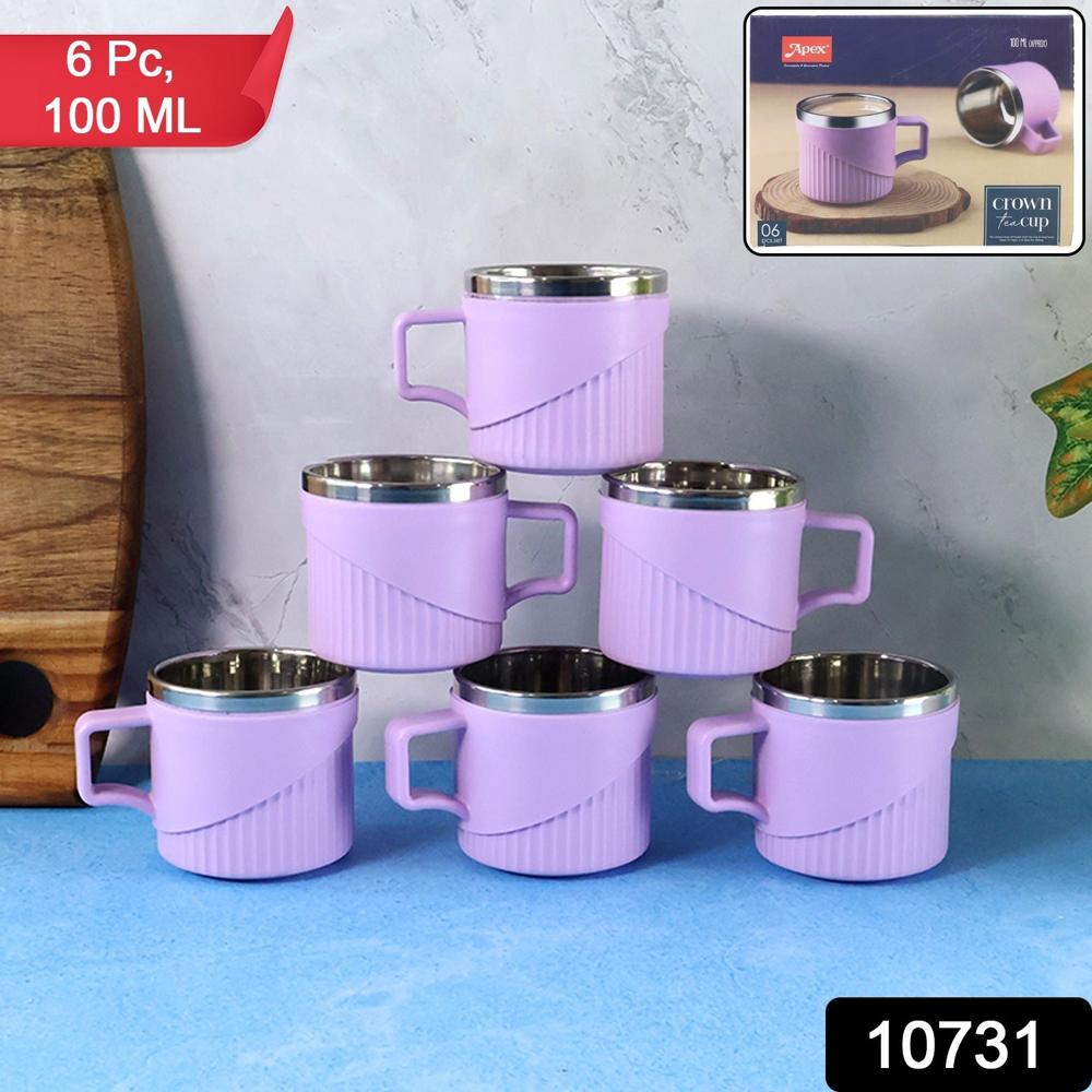 Apex Sturdy Tea & Coffee Cup - (6 Pc / Set) - Color: Mix