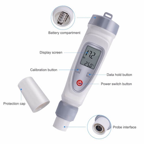 True Sense Portable Digital Pen Dissolved Oxygen Meter Water Quality Tester Dissolved Oxygen Detector, JPB-70A