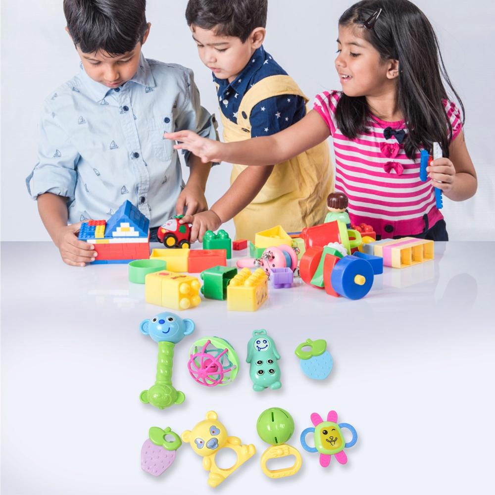 Kinder Rattles & Teething Set  Non-Toxic Shake & Grab Baby Toys (8 Pcs Set)