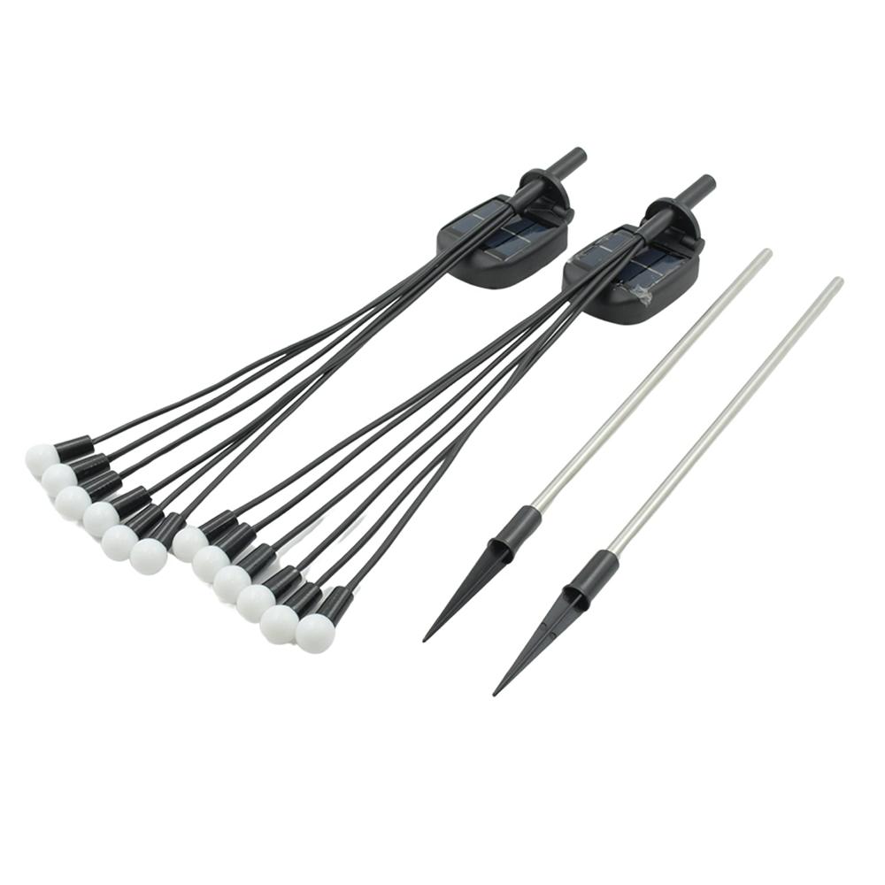 Solar Firefly Lights for Garden Decor (2 Pc, 12 LED Warm)