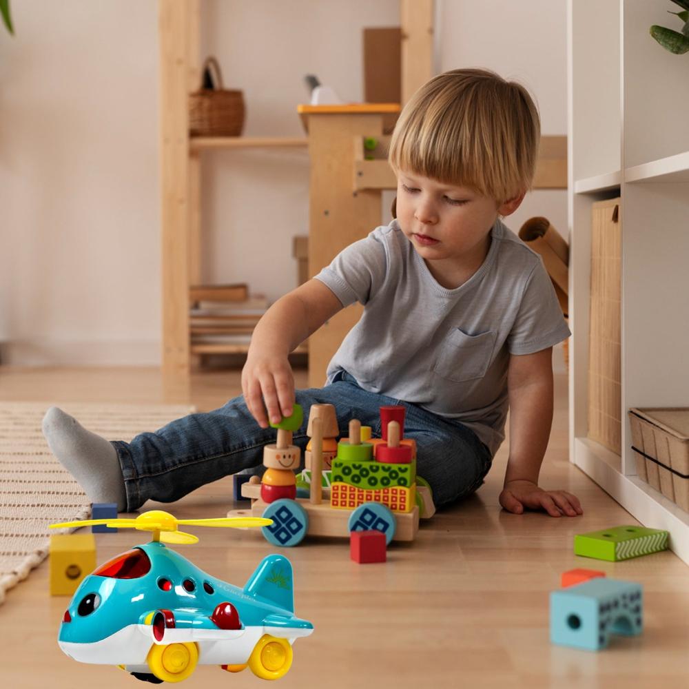 Helicopter Airplane Musical Toy - Color: Multicolor (As Shown)
