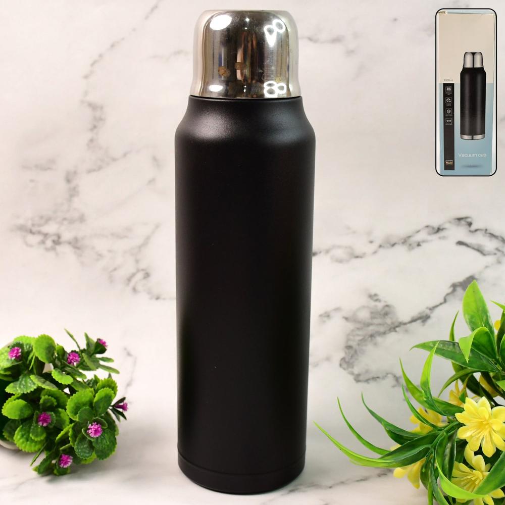 Stainless Steel Vacuum Water Bottle  Hot & Cold Insulated Flask (1000 Ml Approx) - Color: Mix