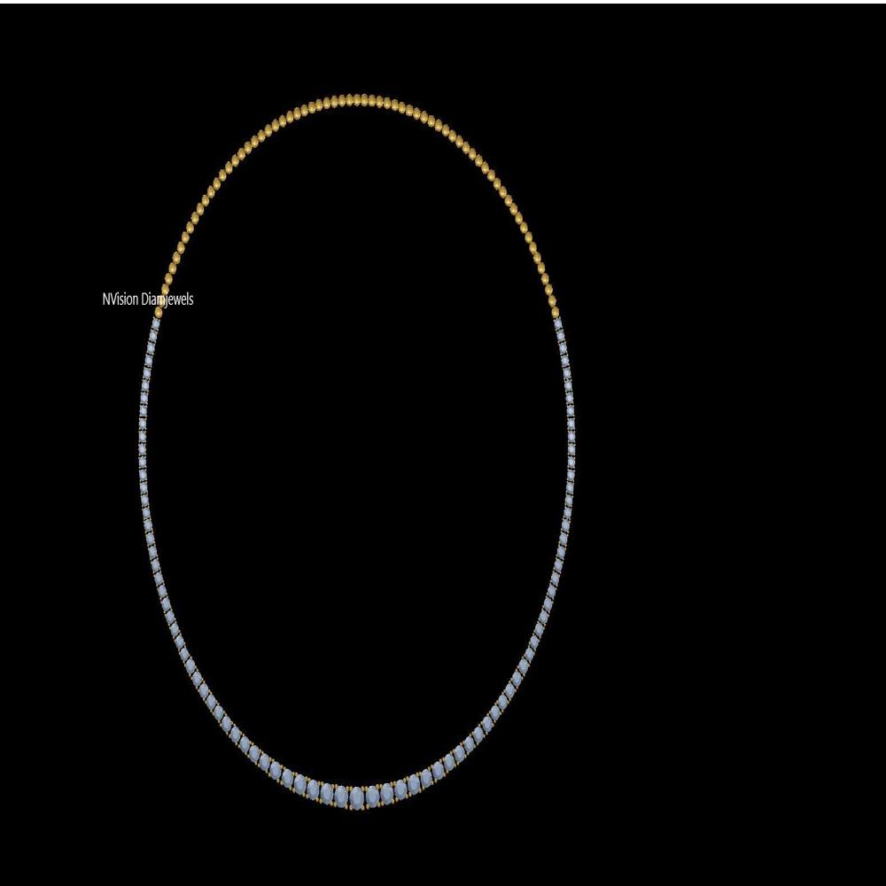 Classic Natural Diamond Tennis Necklace & Drop Earring Set