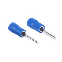 Blue Insulated Pin Terminals - Copper Tin-plated, Awg 16-14, Blue Pvc Insulation, 27a Rated, Flame-retardant