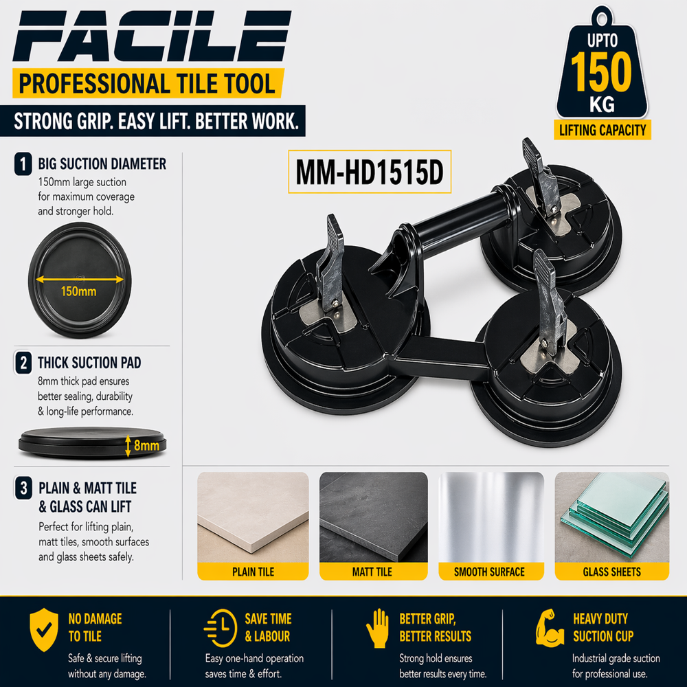 Heavy Duty Tile Lifting Triple Suction Cup