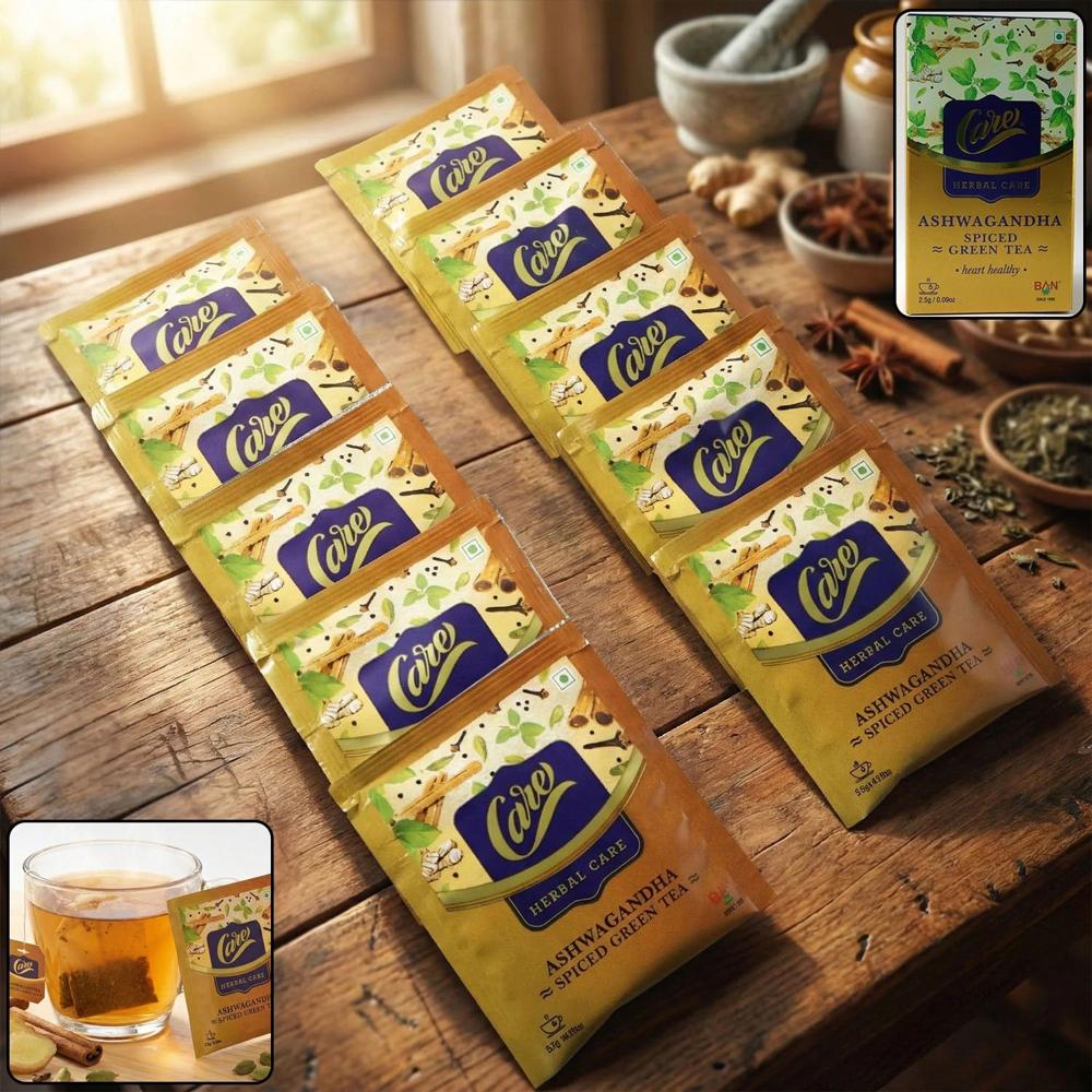 Ashwagandha Spiced Green Tea 62.5 Gm (25 Pkt, Per Pkt 2.5 Gm) - Color: Mix