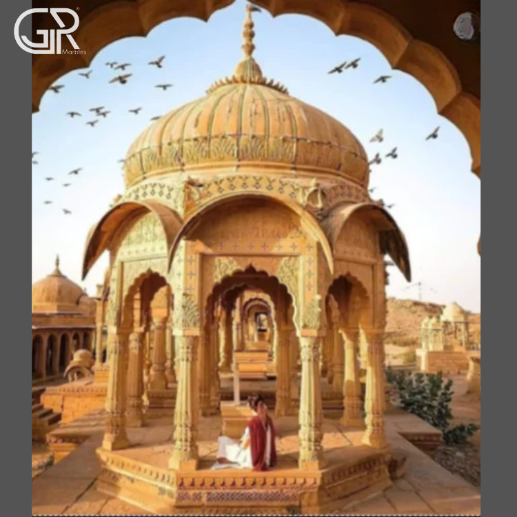 beige Sandstone Garden Gazebo