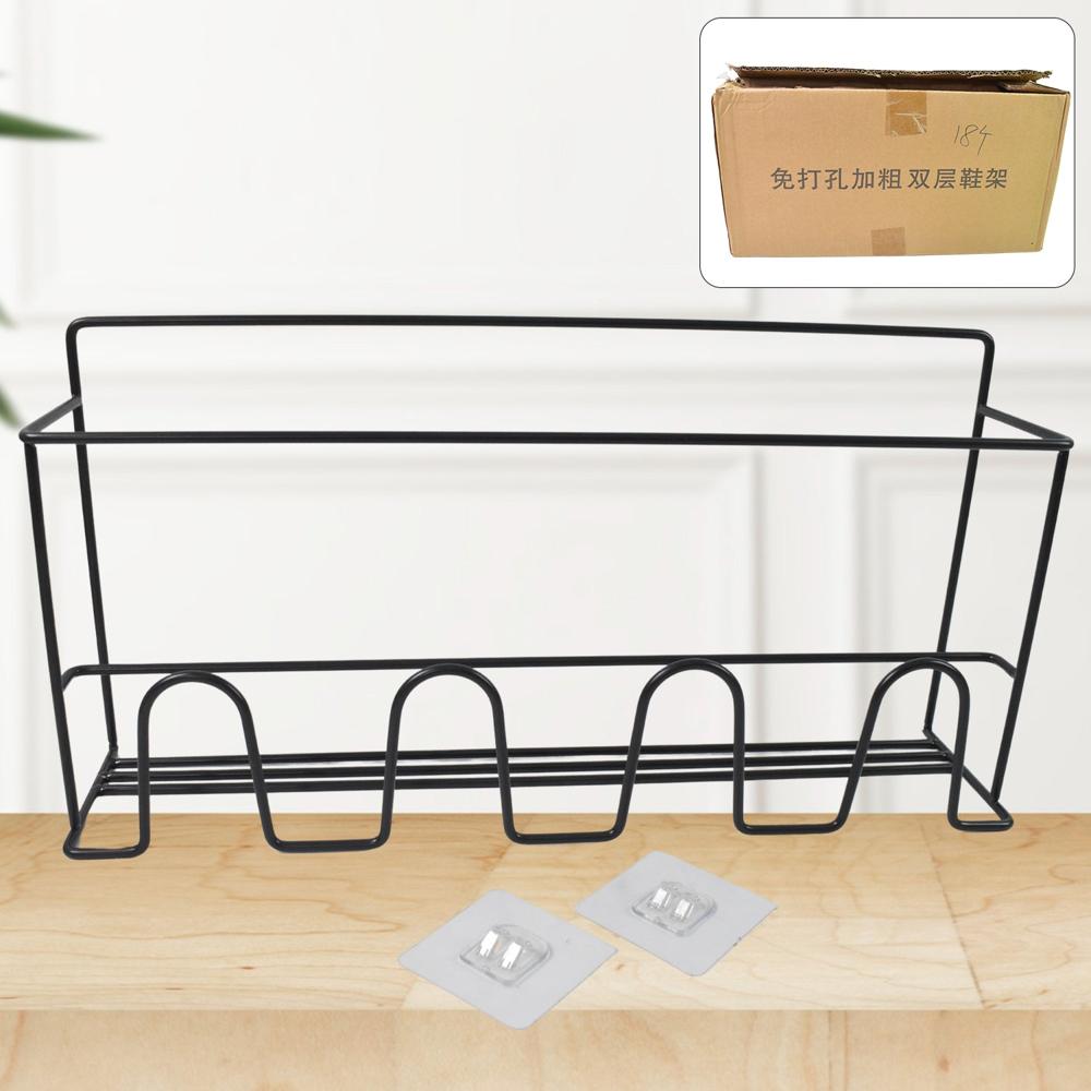 Metal Self Adhesive Multipurpose Kitchen Accessories Organizer Rack Wall (1 Pc) - Application: Home