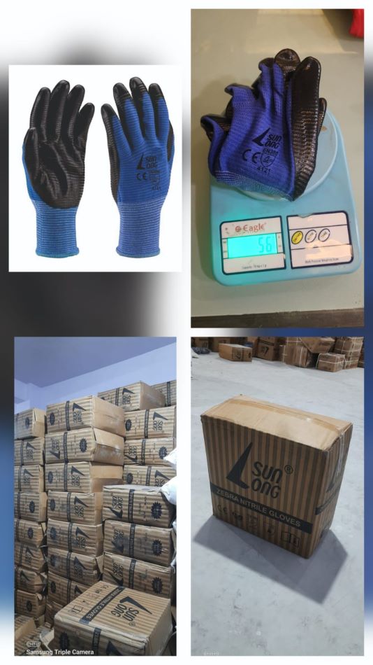 Industrial Cut Resistance Hand Gloves - Color: Blue Black