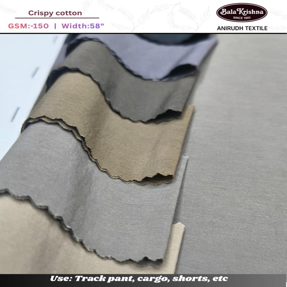 Crispy cotton polyester lycra