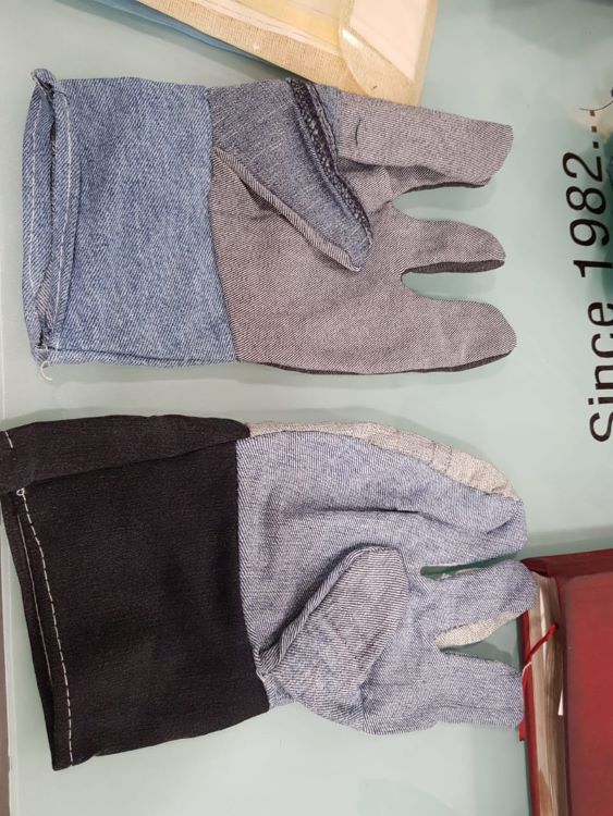 Cotton And Jeans Hand Gloves - Color: Light Blue