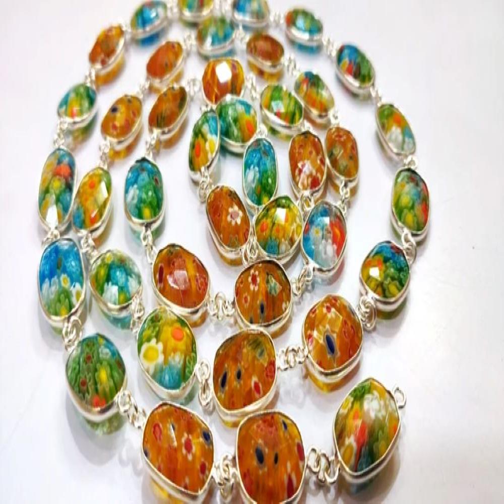 Crystal Quartz Flower Design Multi Color Free Shape 12 to 15mm Briolette Connector Bezel Chain