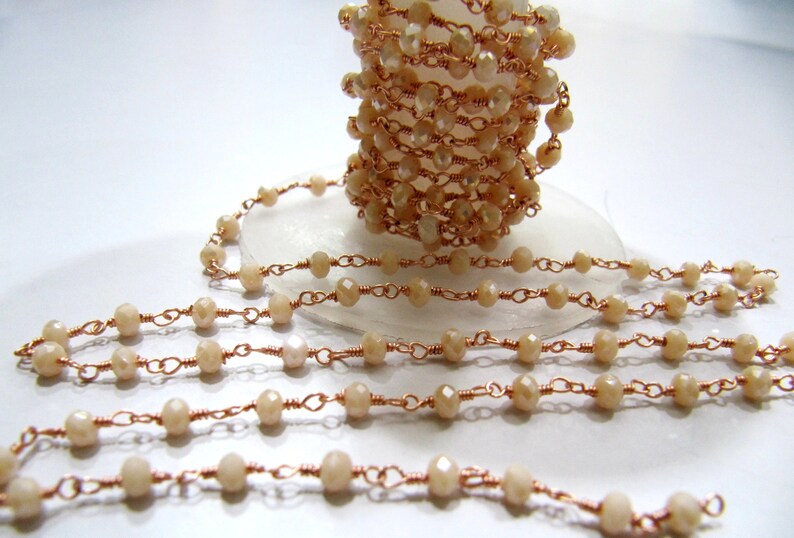 1 Foot-: Mystic Coated Pink Chalcedony Hydro Quartz Rondelle Faceted 3-4mm Size