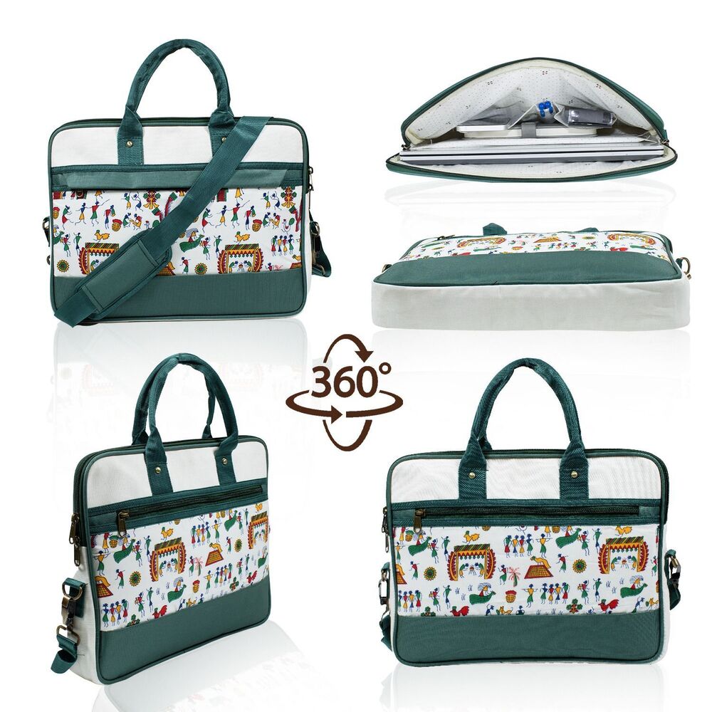 Printed Jute Laptop Bag