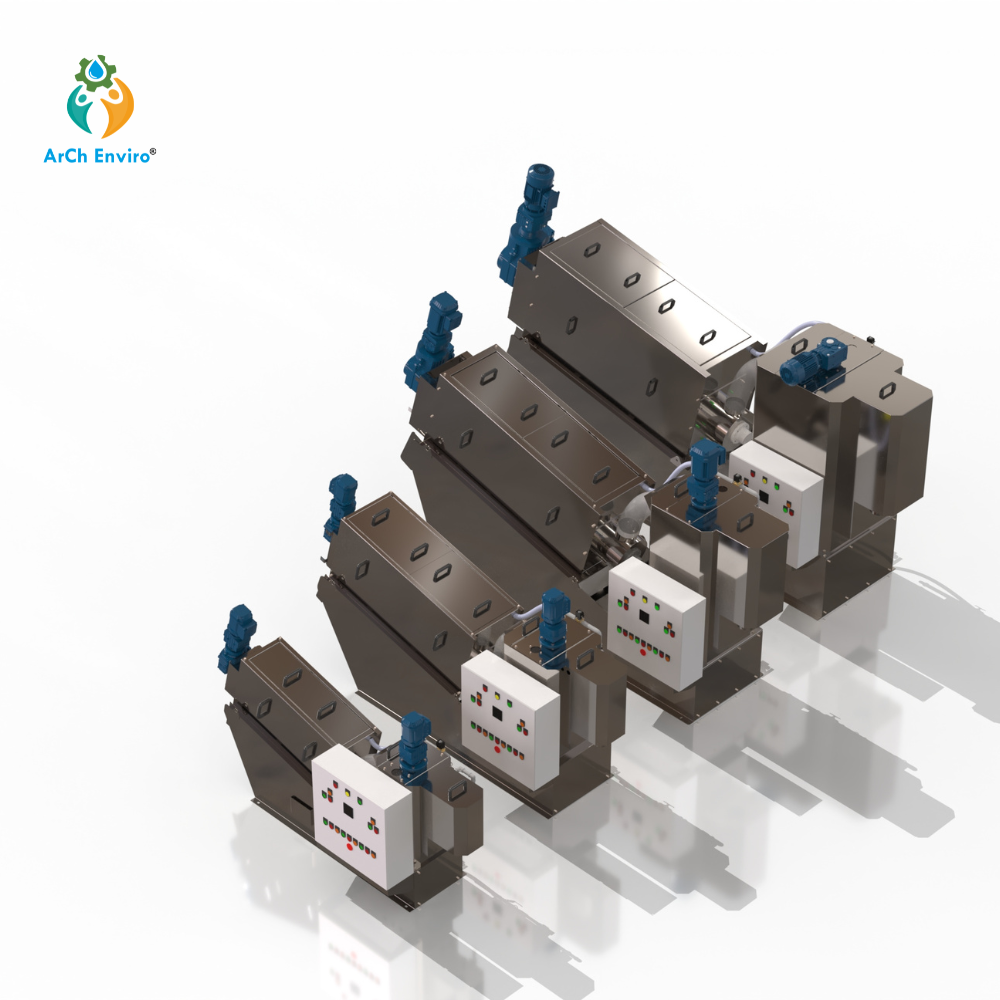 Non Clogging Screw Press Sludge Dewatering Machine with Multi Ring Technology