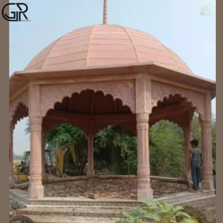 Red Sandstone Gazebo Temple