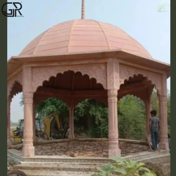 Red Sandstone Gazebo Temple