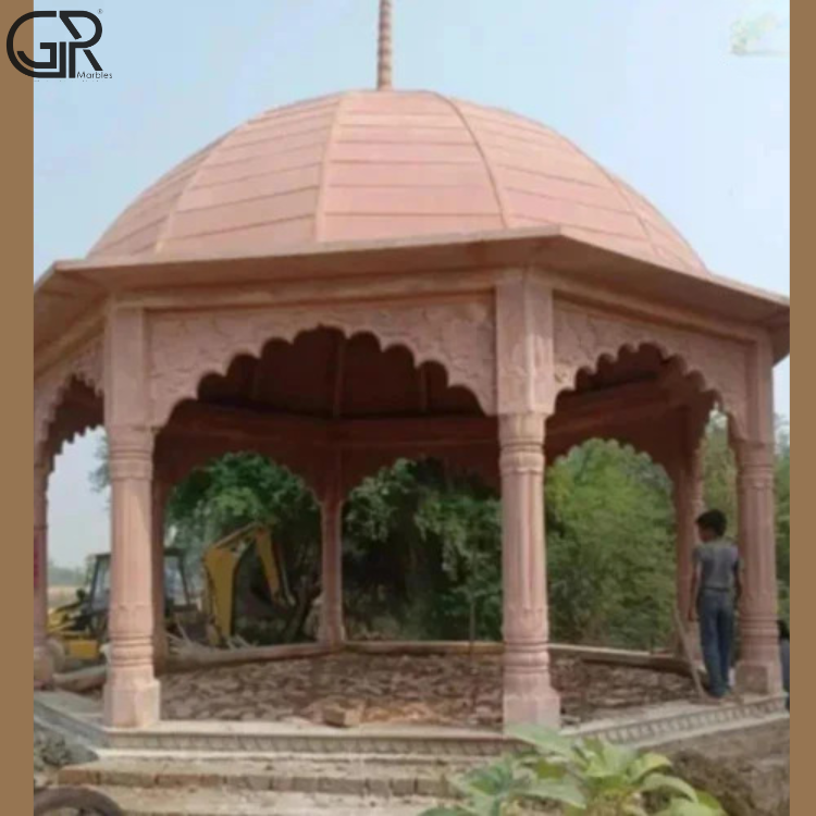 Red Sandstone Gazebo Temple