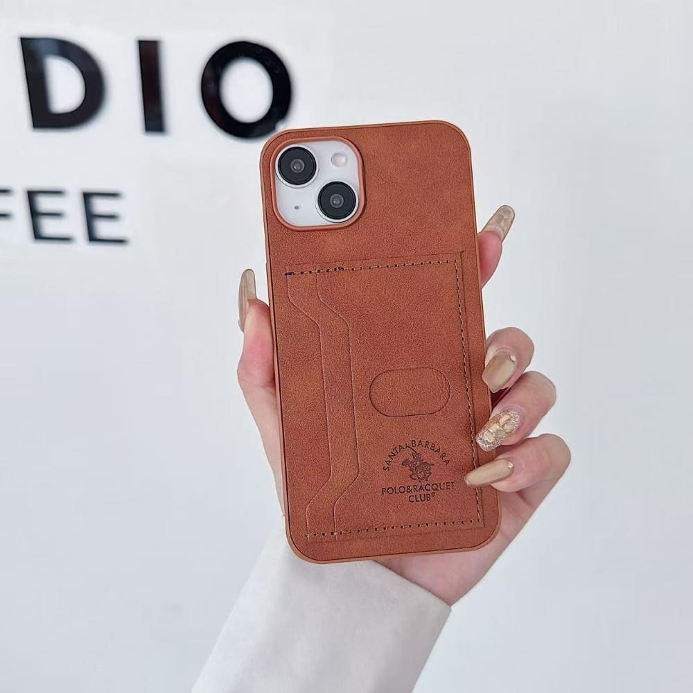 Orange Smart Slot Leather Phone Case