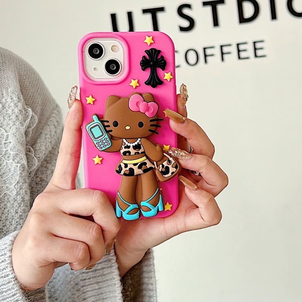 Mobile Fashionista Cat Silicone Phone Case