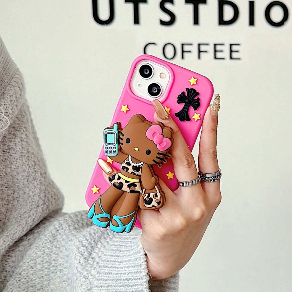Mobile Fashionista Cat Silicone Phone Case