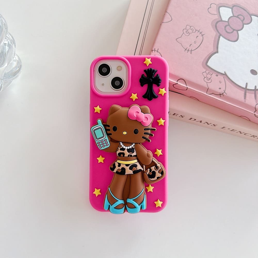 Mobile Fashionista Cat Silicone Phone Case