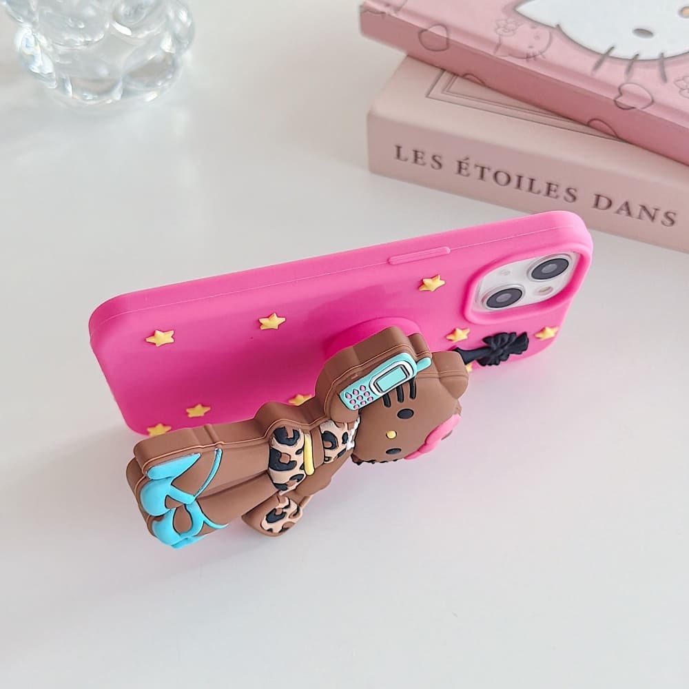 Mobile Fashionista Cat Silicone Phone Case
