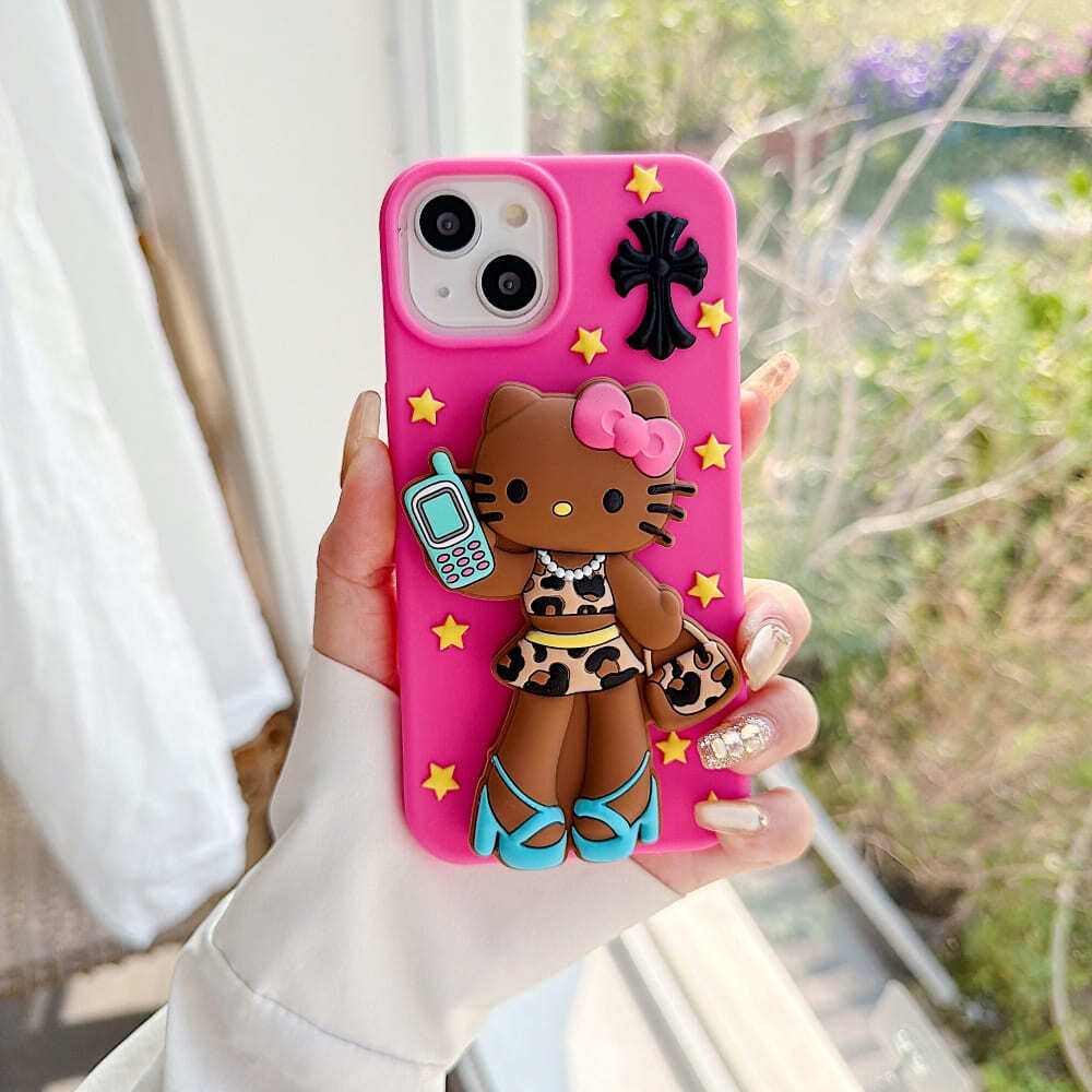Mobile Fashionista Cat Silicone Phone Case