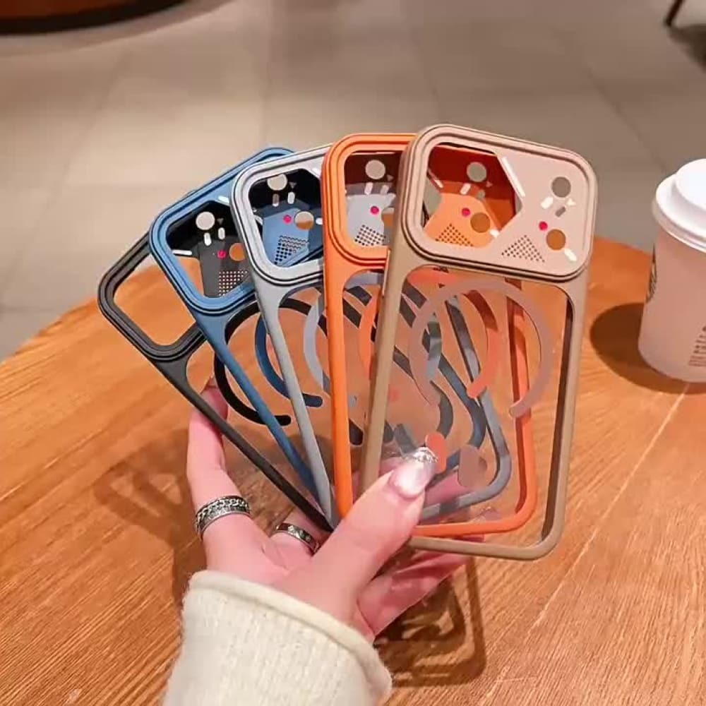 Mobile Transparent Colorful Frame Mag Phone Case