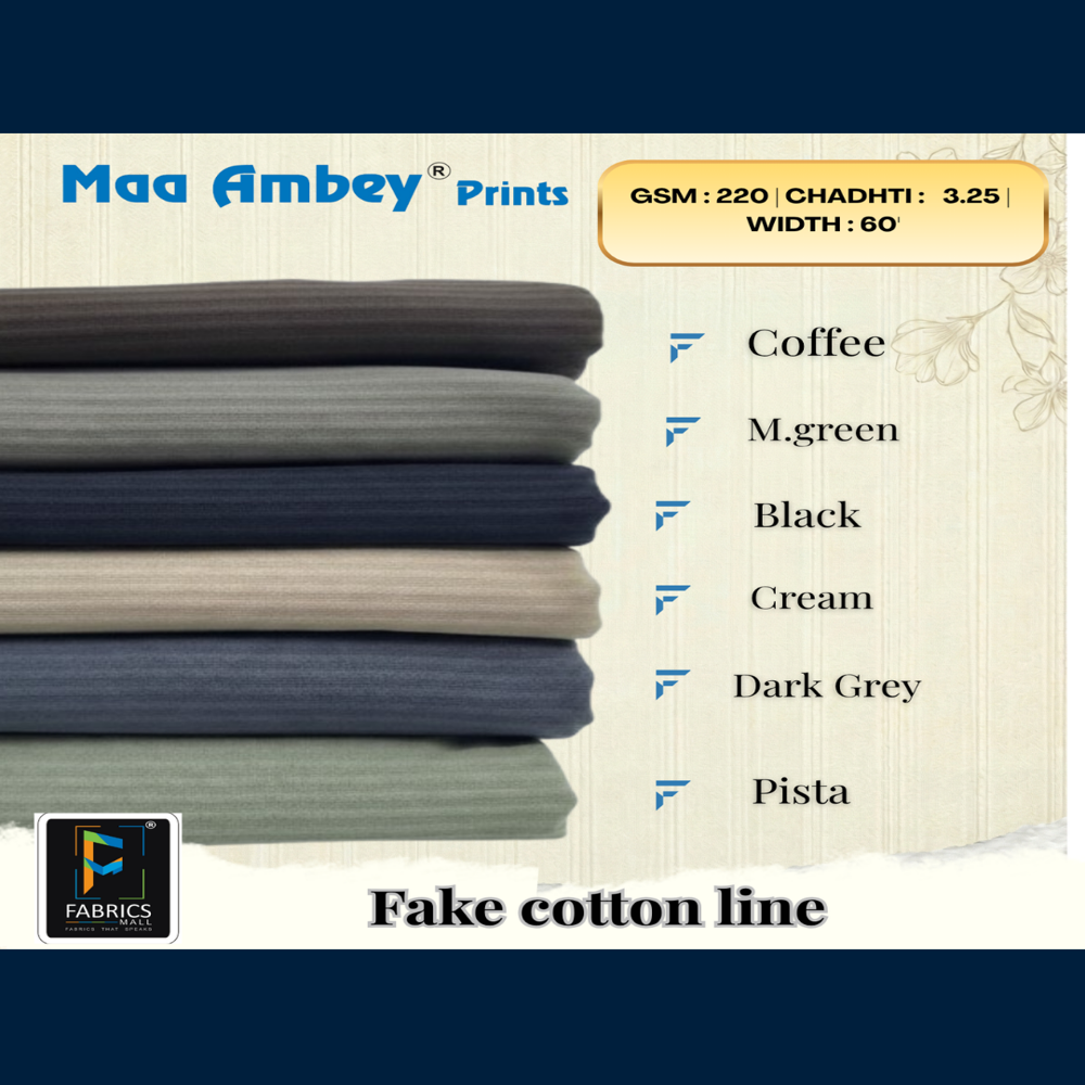 Fake Cotton Line Fabric - Color: Multi Colours