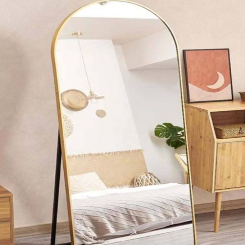 Gold Finish Half Round Mirror Frame