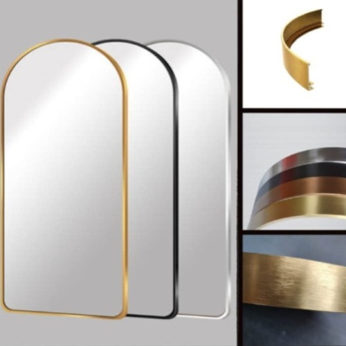 Gold Finish Half Round Mirror Frame