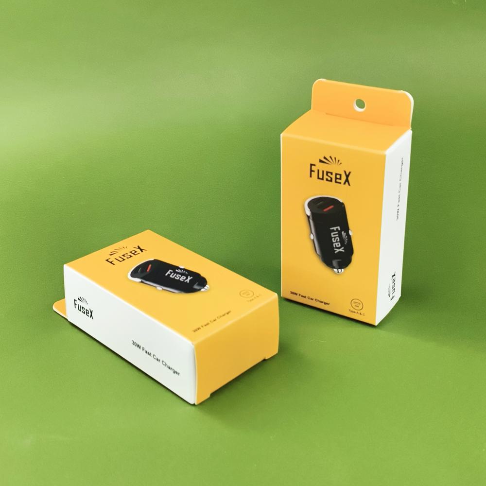 Car Charger Packaging Box - Finishing: Matte Lamination