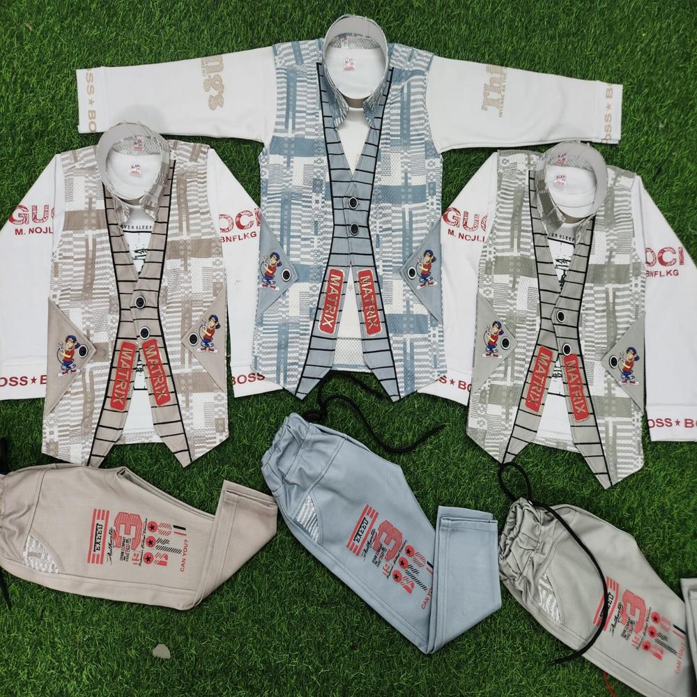 Boys Fashionable Casual Wear Jacket Pant Combo