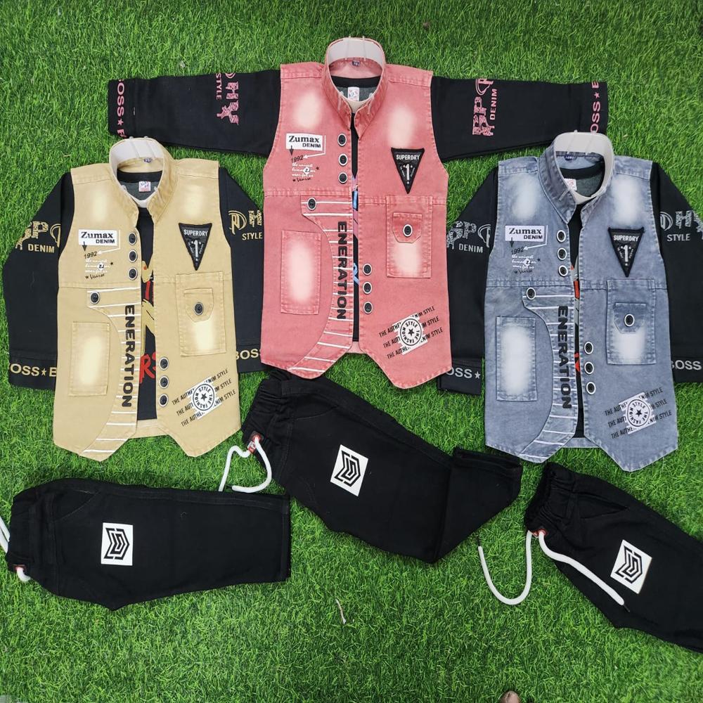 Kids Premium Cotton Jacket with Track Pant Set